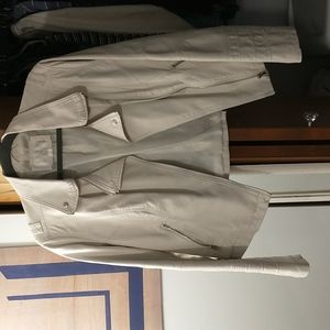 Cream / white / ivory faux leather jacket size large